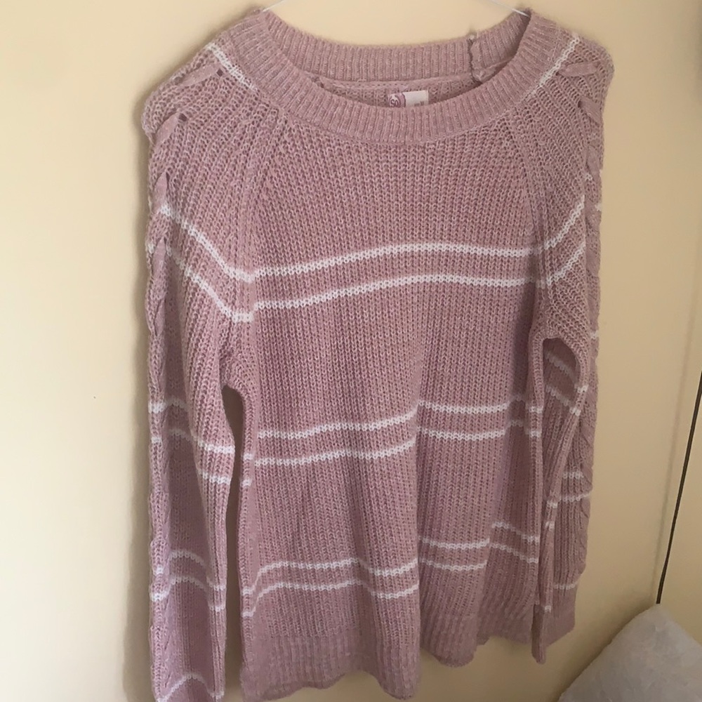 Striped Pink and White Sweater